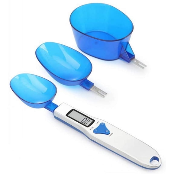 Kitchen Scale Spoon Gram Measuring Spoon, 500g/0.1g Blue Cute Digital Weight Scale Spoon Milligram Measuring Scoop Grams Electronic Measuring Cup for Portioning Tea, Flour, Spices, Medicine,,F89879