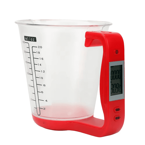 Kitchen Scales Temperature Measurement Cups Electronic Tool with LCD Display Digital Beaker Hostweigh Measuring Cup,An electronic measuring cup scale,Red