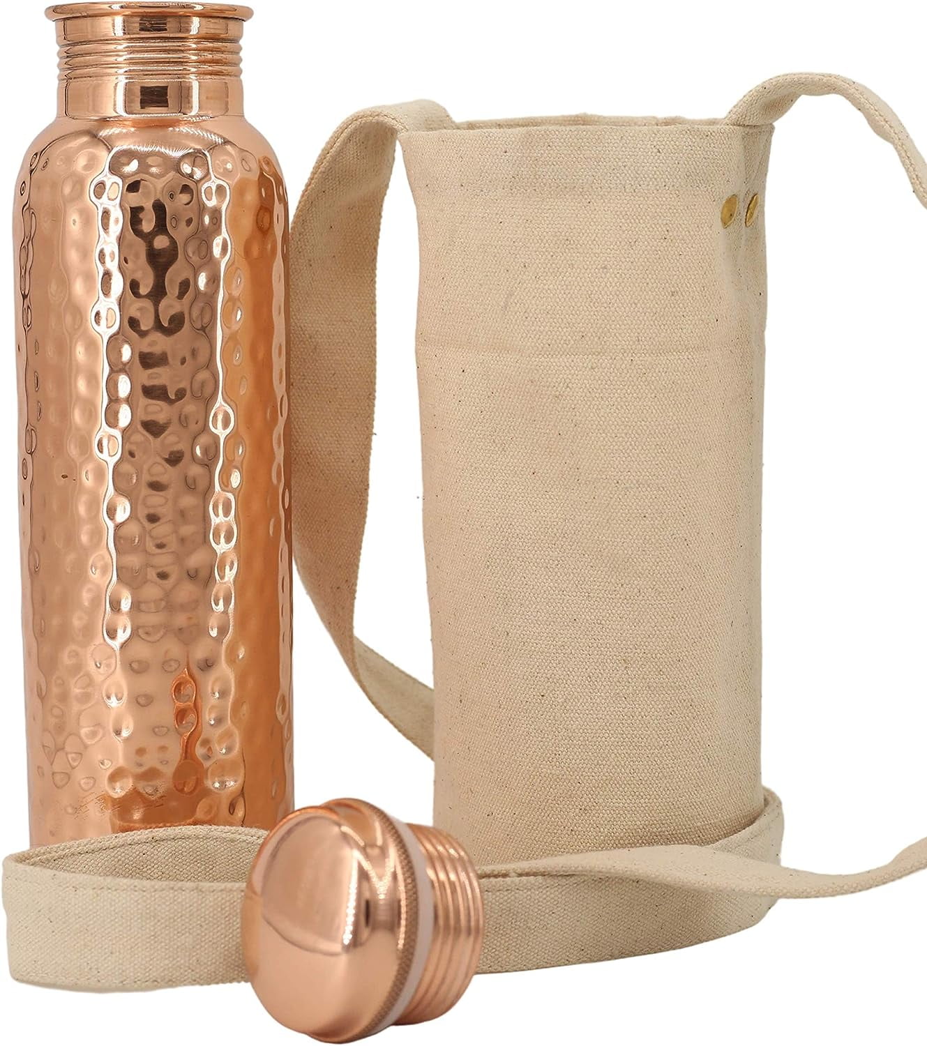 100% Pure Copper Hammered Bottle With 2 Glasses, 2 Straw 2 Coasters /water  Bottle/1000ml/exercise/meditation/gym/yoga 