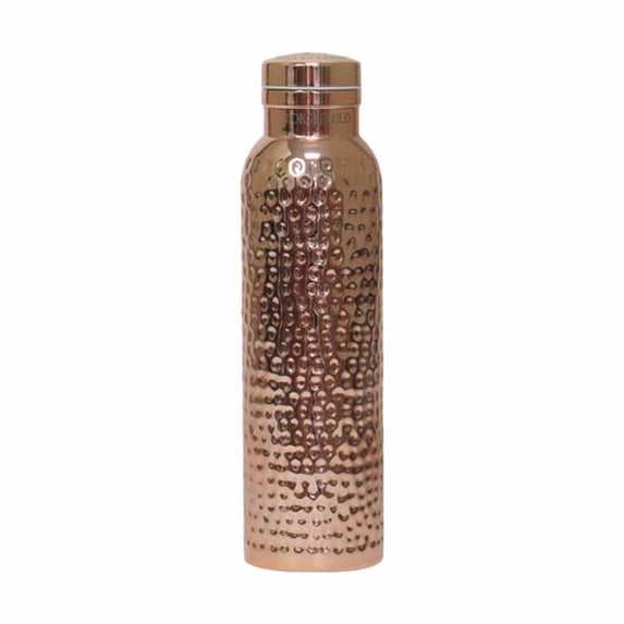 Kitchen Science Copper Water Bottle W/a Carrying Canvas Bag | Pure Copper Bottle For Drinking Water | Lab Tested Heavy Duty & Leak Proof | Ayurvedic Copper Bottle Drinkware