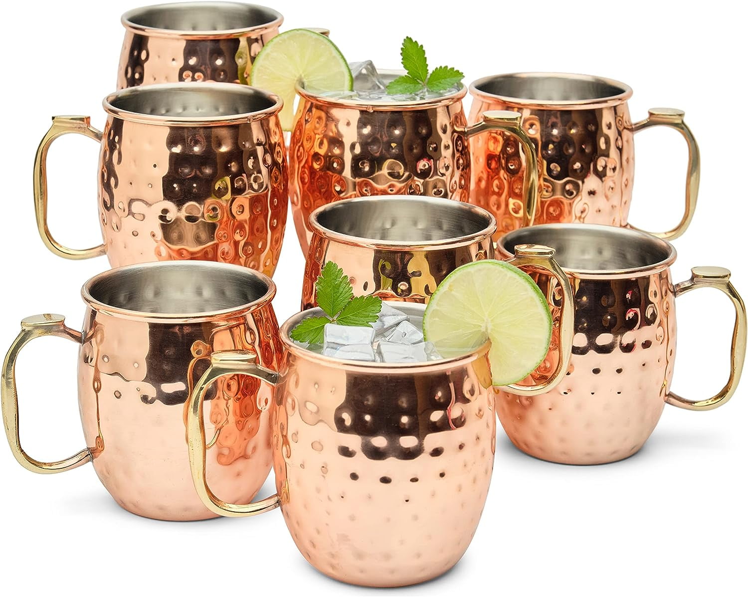 Moscow Mule Mugs - 8 Piece Set - Copper  Moscow mule mugs, Mint julep  cups, Copper moscow mule mugs
