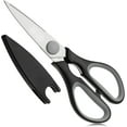 thumbnail image 1 of Kitchen Scissor, Black Grey Shears, Heavy Duty Cooking Scissors, Stainless Steel Sharp Utility Shears for Chicken Meat Vegetable Fish, Multifunction Scissors 1Pcs, Protective Sheath, Dishwasher Safe, 1 of 8