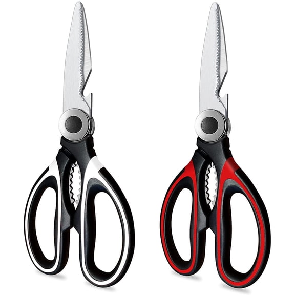 Kitchen Scissors 2 Pack Kitchen Shears All Purpose Heavy Duty Dishwasher Safe Multipurpose Utility Sharp Scissors for Food, Meat, poultry, Vegetable
