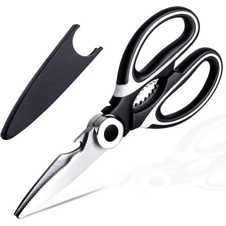 Kitchen Scissors,All Purpose,Heavy Duty Stainless Steel Cooking Shears for Cutting Meat,Food,Fish,Poultry Multipurpose Sharp Sissors for Dishwasher Safe,1 Pack