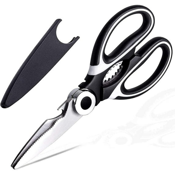 Kitchen Scissors,All Purpose,Heavy Duty Stainless Steel Cooking Shears for Cutting Meat,Food,Fish,Poultry Multipurpose Sharp Sissors for Dishwasher Safe,1 Pack