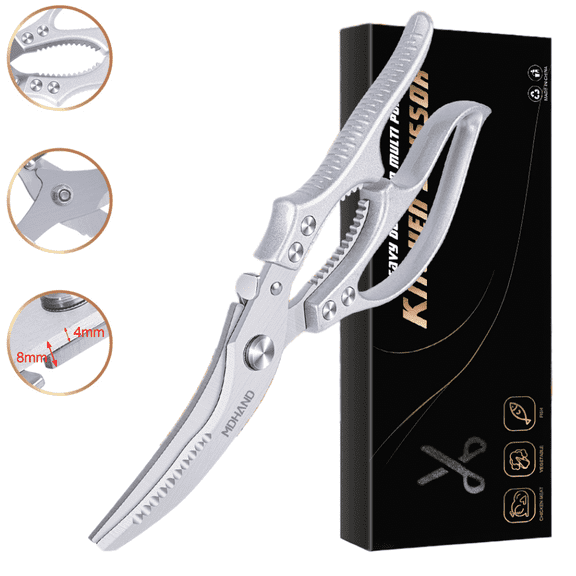 Kitchen Scissors for Food, DFITO Kitchen Shears Heavy Duty with Metal Handle, All Purpose Kitchen Scissors,Ergonomic Design, Dishwasher Safe,Straight Handle