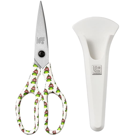 Kitchen Scissors Heavy Duty Kitchen Shears with Magnetic Holder Made with Japanese Steel 4034, Multipurpose Ultra Sharp Cooking Scissors for Meat/Vegetables/BBQ/Herbs/Pizza (Graphic,Chili)