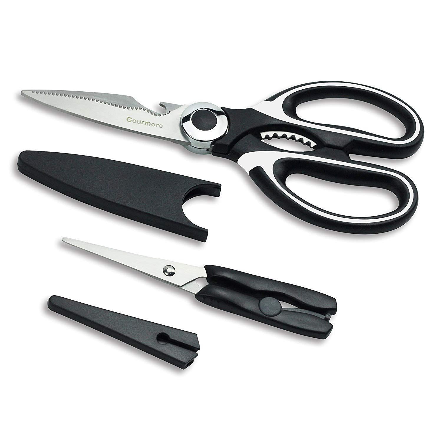 Tovolo Elements Heavy Duty Kitchen Shears with Sheath for Food Prep  Trimming Meat and Vegetables, Small, Charcoal, Blueberry