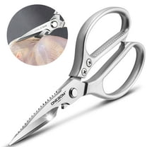 Kitchen Shears,Heavy Duty Spring Loaded Kitchen Scissors with Serrated  Edge,Detachable as a cleaver,Multipurpose Stainless Steel Sharp Utility  Food Scissors for Chicken,Poultry,Fish,Herbs,Silver 