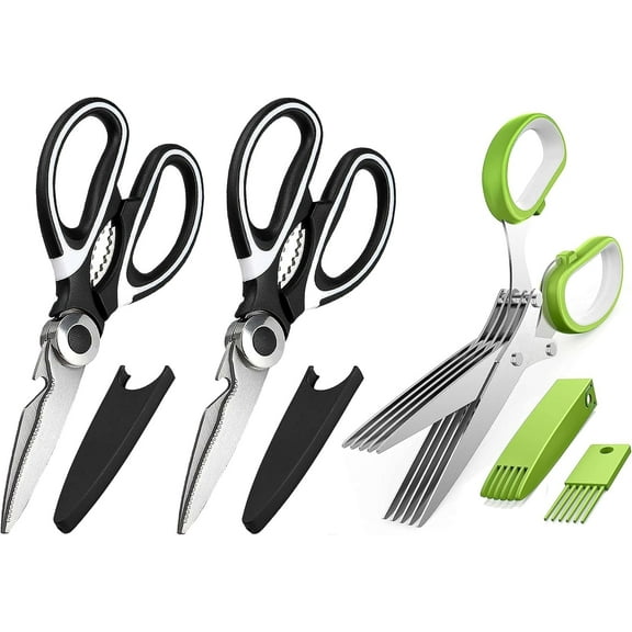 Kitchen Scissors 2 Pack Shears All Purpose Heavy Duty Dishwasher Safe ...