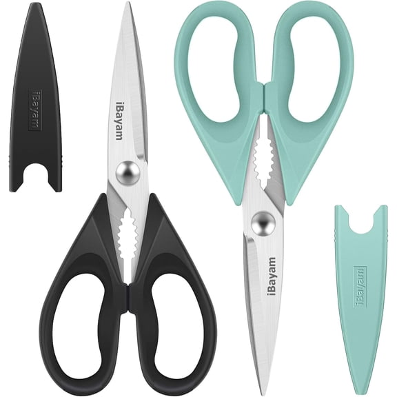 Kitchen Scissors All Purpose Heavy Duty, Kitchen Utensils Set, Stainless Steel Cooking Utensils Gadgets, Meat Poultry Food Shears Dishwasher Safe Utility Tools Home Gift, with Protective Sheath