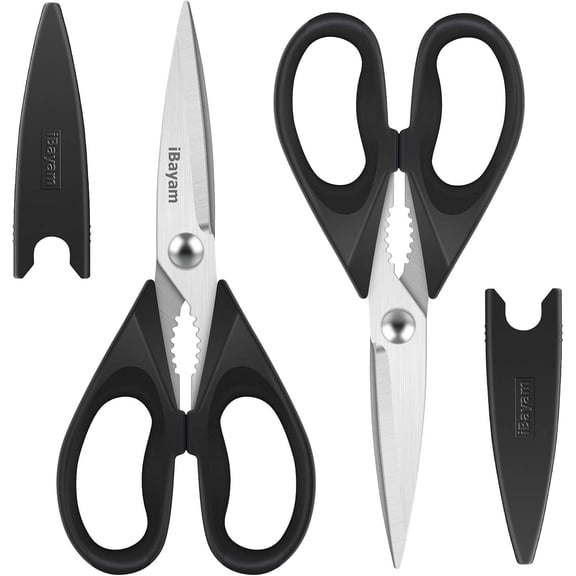 Kitchen Scissors All Purpose Heavy Duty, Kitchen Utensils Set, Stainless Steel Cooking Utensils Gadgets, Meat Poultry Food Shears Dishwasher Safe Utility Tools Home Gift, with Protective Sheath