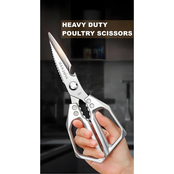 Kitchen Scissors, All PurposeUltra Sharp Meat ScissorsHeavy Duty Silver Cooking ScissorDishwash Safe Stainless Steel Kitchen Shears for Food, Chicken Bones, Turkey$$Home Decor, Kitchen, & Other
