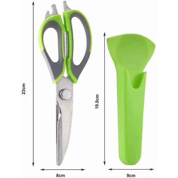 Kitchen Scissors Separable , Heavy Duty Kitchen Shears for Chicken, Poultry, Fish, Food Cutting - Come Apart Rustproof Blades, Sharp Stainless Steel, Dishwasher Safe,Green