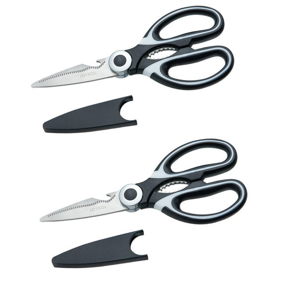 Kitchen Scissors Set (Pack of 2),Premium Stainless Steel Heavy Duty Kitchen Shears and Multifunctional Ultra-Sharp Shears for Chicken, Poultry, Fish, Meat, Vegetables, Herbs,Nuts Cracker,and BBQ