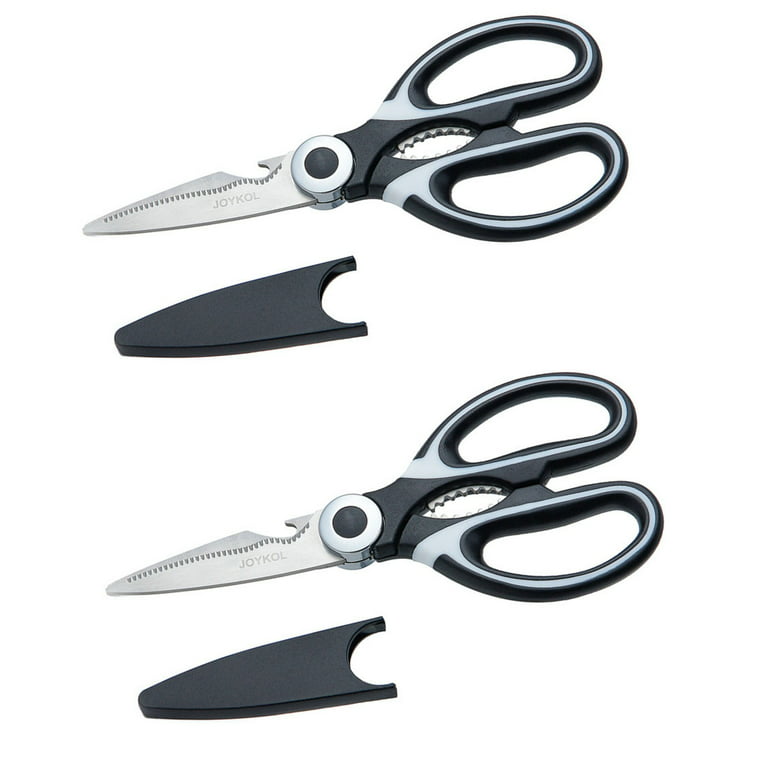 Powiller 2 Pack Kitchen Scissors, Kitchen Shears Multi Purpose Non Slip Sharp Stainless Steel, Kitchen Aid Is Also Suitable for Poultry Scissors