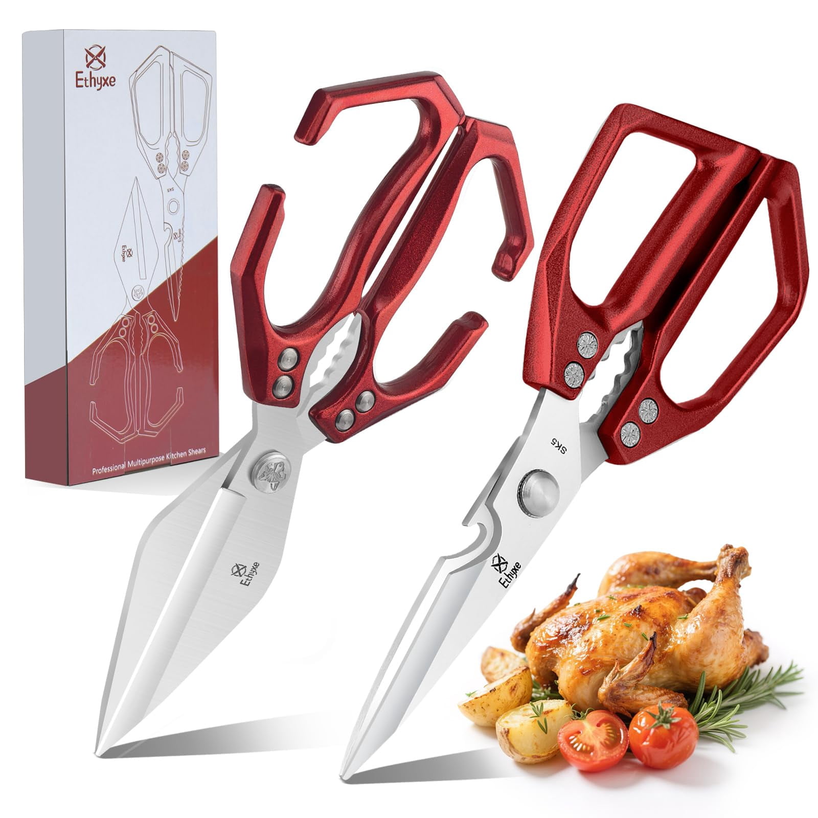 Kitchen Scissors Set Upgraded - Heavy Duty Stainless Steel Kitchen ...