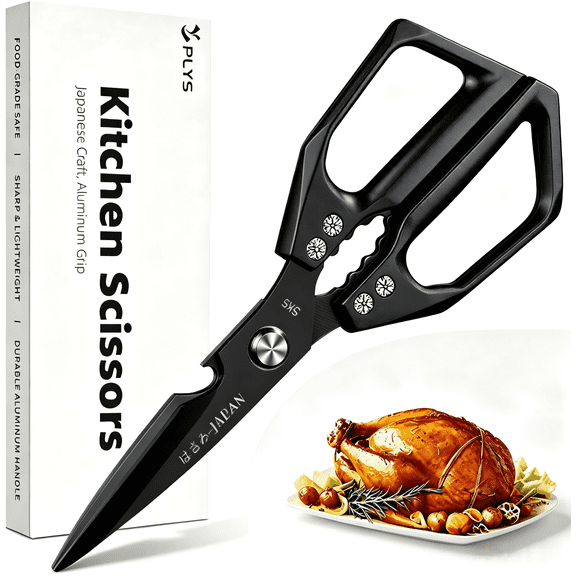 Plys Multi Functional Kitchen Scissors, Japanese Poultry Shear, Stainless Steel Vegetable Scissors for Chicken Meat Cooking