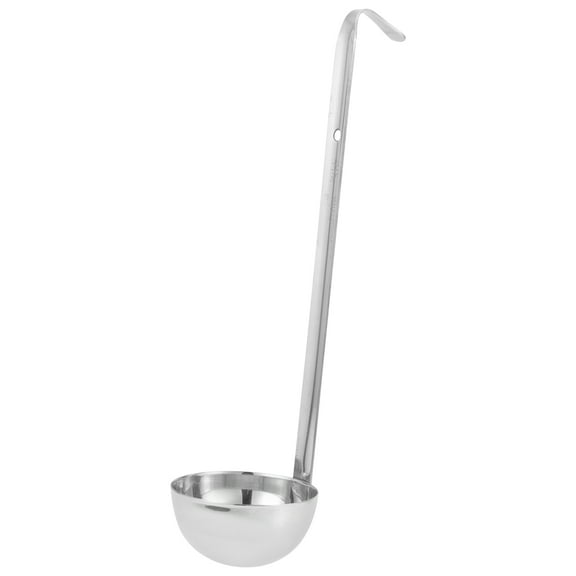 FENGGUIQU Stainless Steel Soup Ladle with Hook Handle, Large Serving Spoon for Kitchen, Restaurant, Cooking Utensil