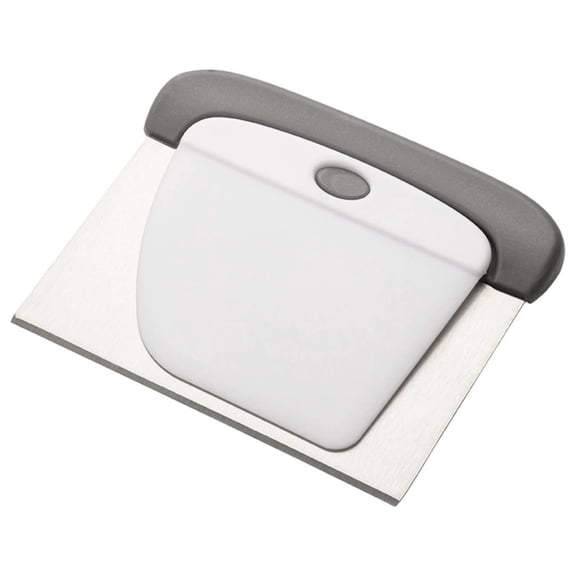 Kitchen Scraper - 2-in-1 Stainless Steel Bench Scraper & Dough Cutter, Dough Scraper for Kitchen Baking, Baking Tool for Flour, Fruits, Pizza with Ergonomic Grip