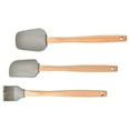 thumbnail image 1 of Silicone Kitchen Scraper Spatula with Wooden Handle - Butter Spreader, Cake, Cheese, Biscuit, and Baking Tool, 1 of 6