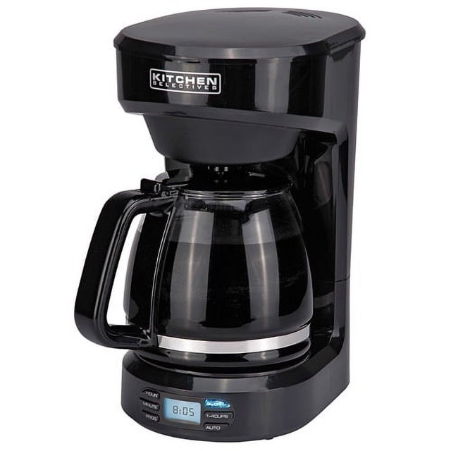Kitchen Selectives 12Cup Programmable Coffee Maker, Black, New