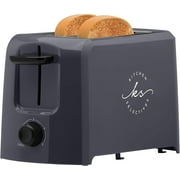Kitchen Selectives 2-Slice Toaster Color Series - Kitchen Essential for Sandwich Bread & Breakfast Toast - Toaster with Wide Slots, Toast Lift, Crumb Tray & Cord Wrap - Dark Gray