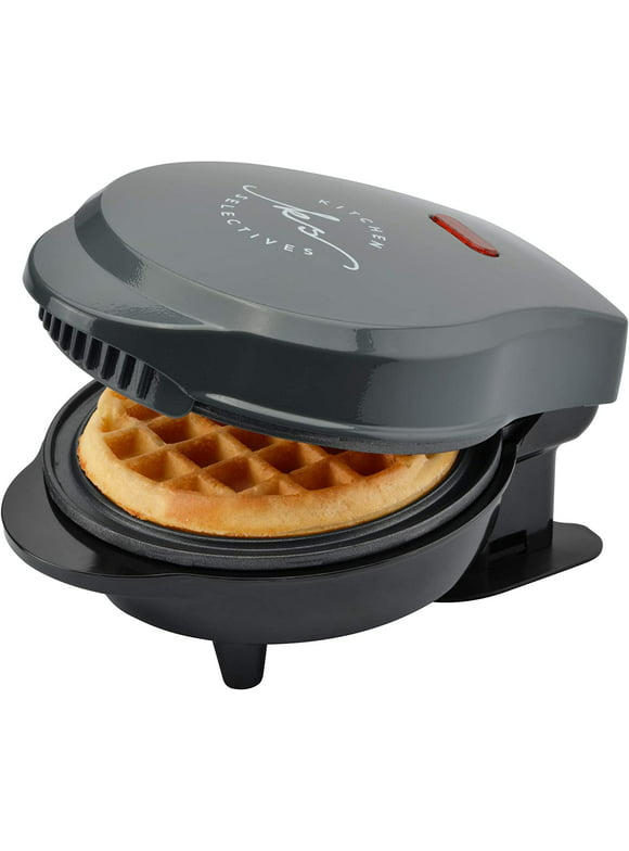 Kitchen Selectives Round Mini Waffle Maker 4" Dark Gray