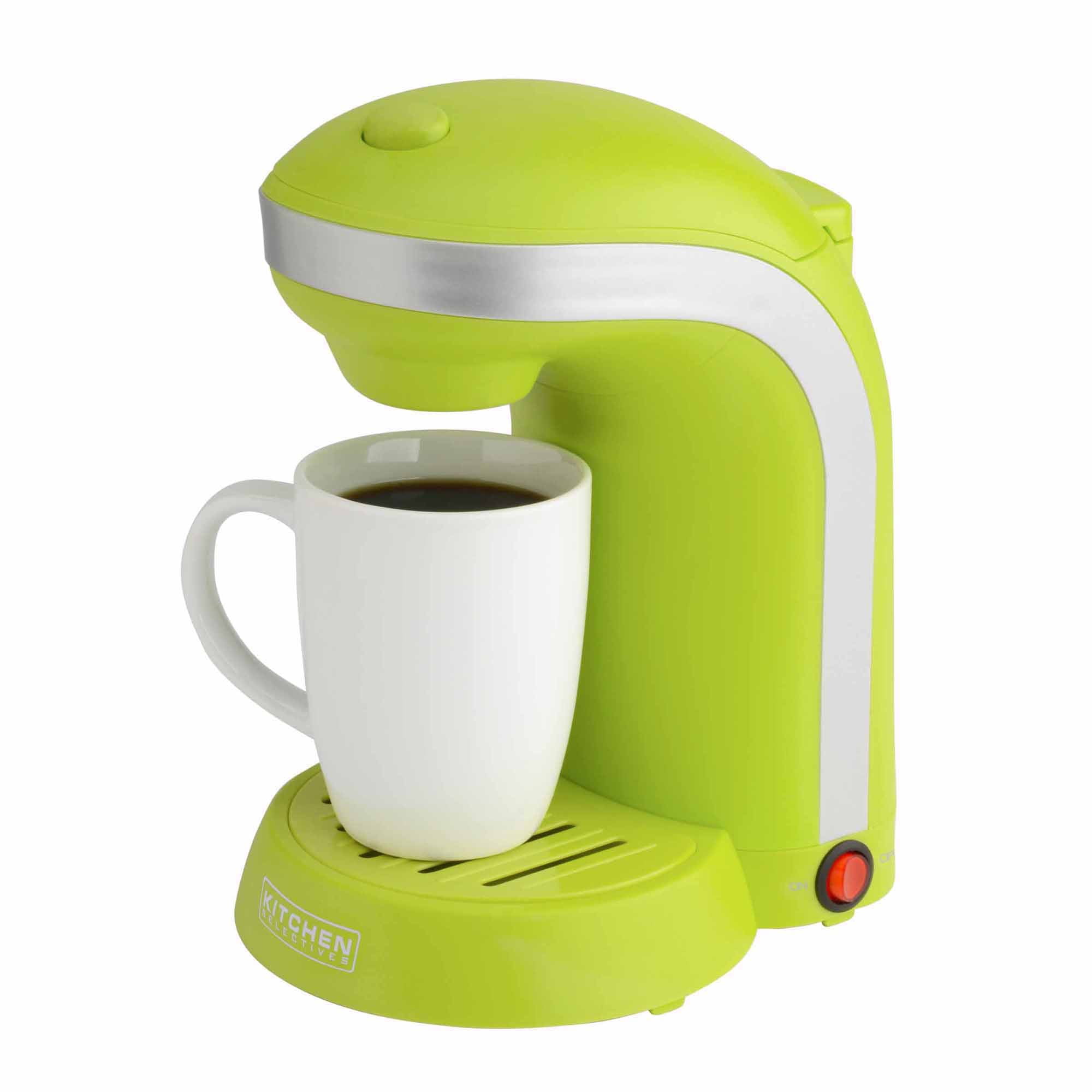 Kitchen Selectives Single Drip Coffee Maker with Mug, Lime, New
