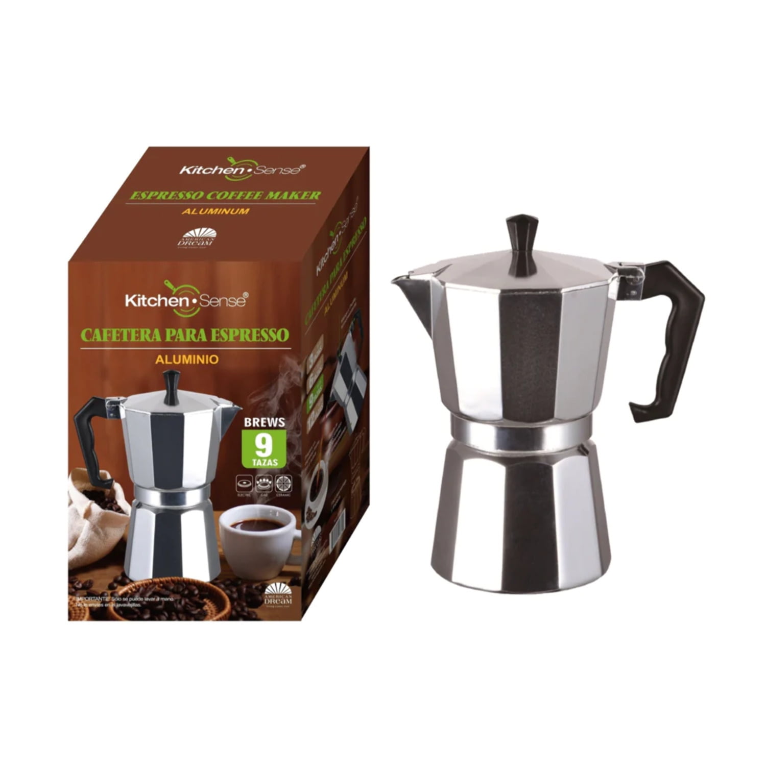 GoodCook Koffe 12-Cup Aluminum Stovetop Moka Pot Espresso Maker, Silver