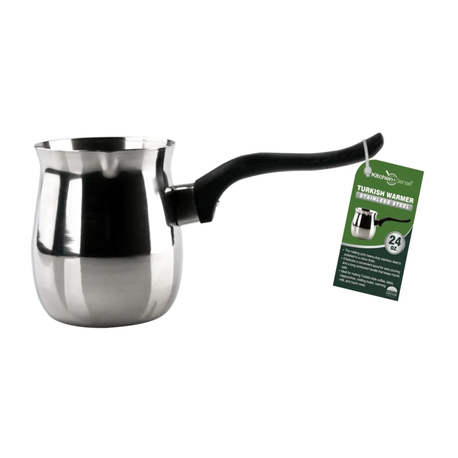 Alpine Cuisine Stainless Steel Coffee Warmer, 31oz with Ergonomic Hanging  Handle - Turkish and Greek Coffee Maker, Butter Warmer, and Milk Pot for