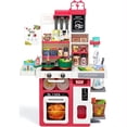 thumbnail image 1 of Kids Kitchen Playset with Steam, Lights, Sounds & Sink, 63 Pieces, Pink by  VALESSATI +3 Years, 1 of 10