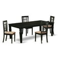 thumbnail image 1 of Kitchen Set with 1 Logan Dining Room Table & Four Cushion Seat Chairs - Distinctive Black - 5 Piece, 1 of 1