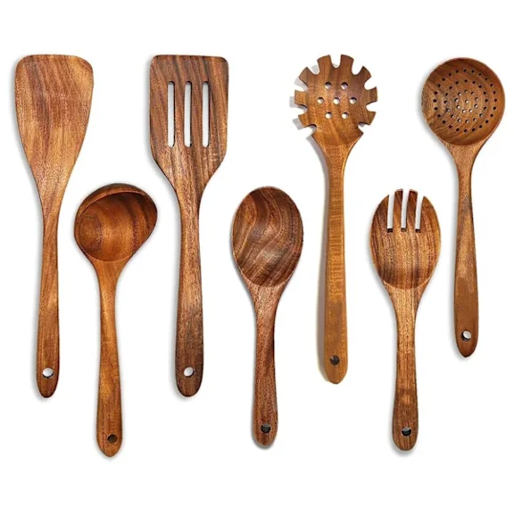 Kitchen Set with Cookware - Wooden Utensils
