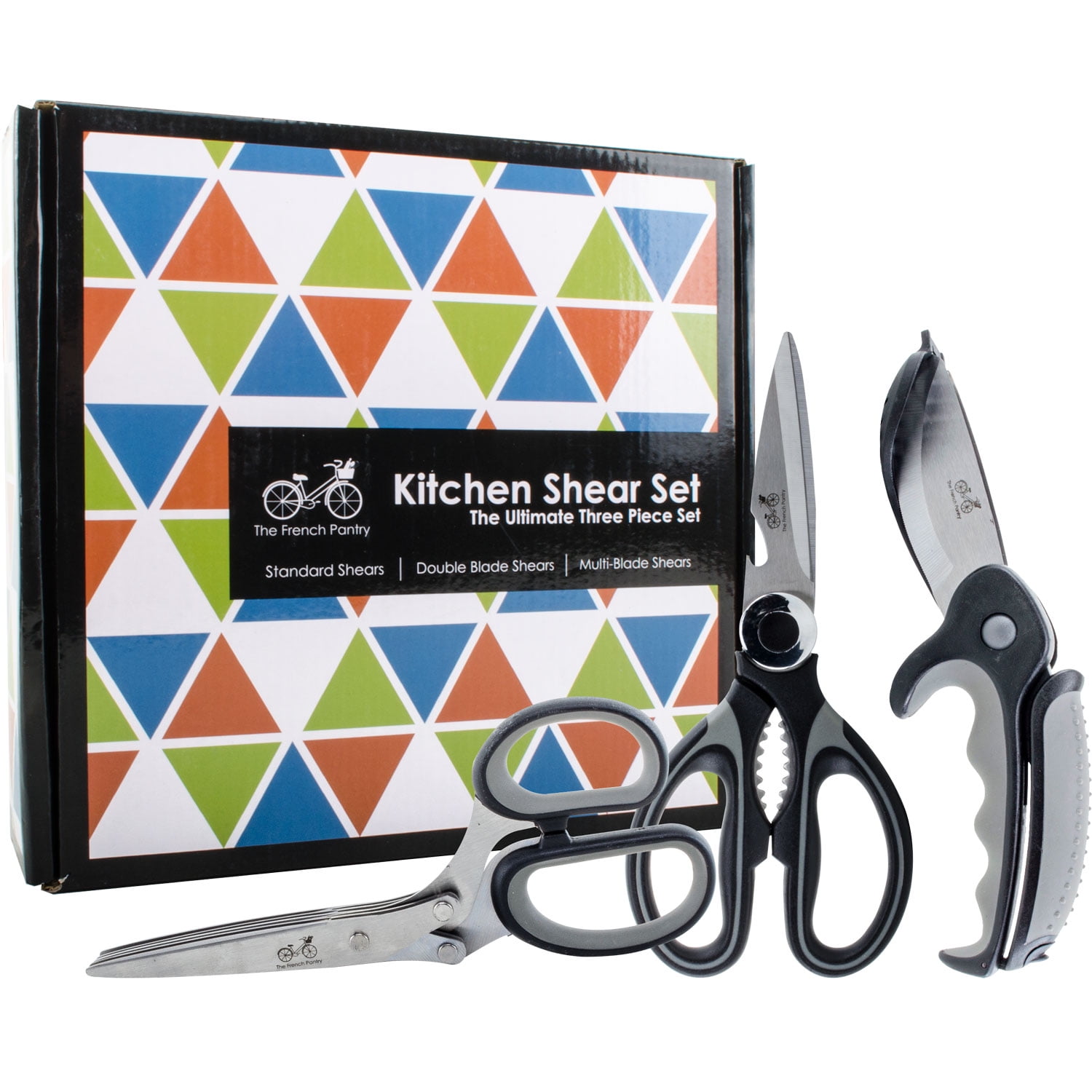 Kitchen Shear Gift Set The Ultimate Three Piece Scissor Set, Standard  Kitchen Shears, Dual Blade Salad Shears