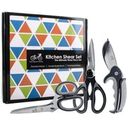 Kitchen Shear Gift Set The Ultimate Three Piece Scissor Set | Standard Kitchen Shears | Dual Blade Salad Shears | Multi-Blade Herb Shears