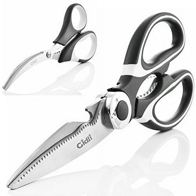  Ultra Sharp Kitchen Scissors for Food - Heavy Duty, Serrated  Stainless Steel Shears (Set of 2) with Protective Cap - Dishwasher Safe for  Effortless Meal Preparation : Home & Kitchen