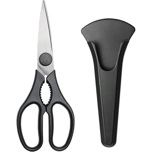 Kitchen Shears Heavy Duty Kitchen Scissors with Magnetic Holder, Dishwasher Safe Scissors All Purpose Come Apart Blade Made with Japanese Steel 4034 for Meat/Vegetables/BBQ/Herbs, Black