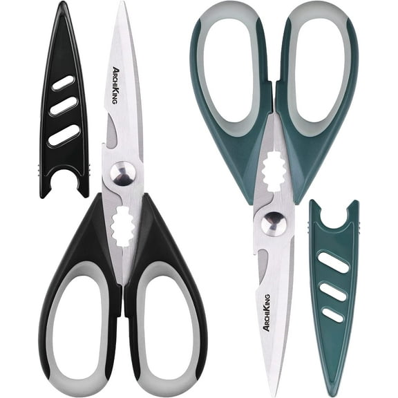 Kitchen Shears Scissor & Cooking Scissors - Sharp Blades, Professional Stainless Steel Scissors for Food Meat Poultry Vegetable - Dishwasher Safe - All-Purpose Chef's Tool