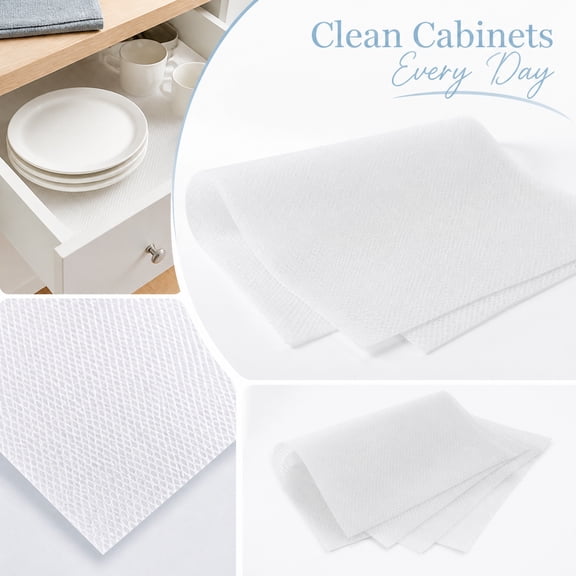 Kitchen Shelf Liner, 4 Pieces 18X12 Inch White Trimmable Cabinet Liner Waterproof, Drawer Liners for Kitchen Cabinets, Under Sink Liners for Kitchen Waterproof, Non-Slip