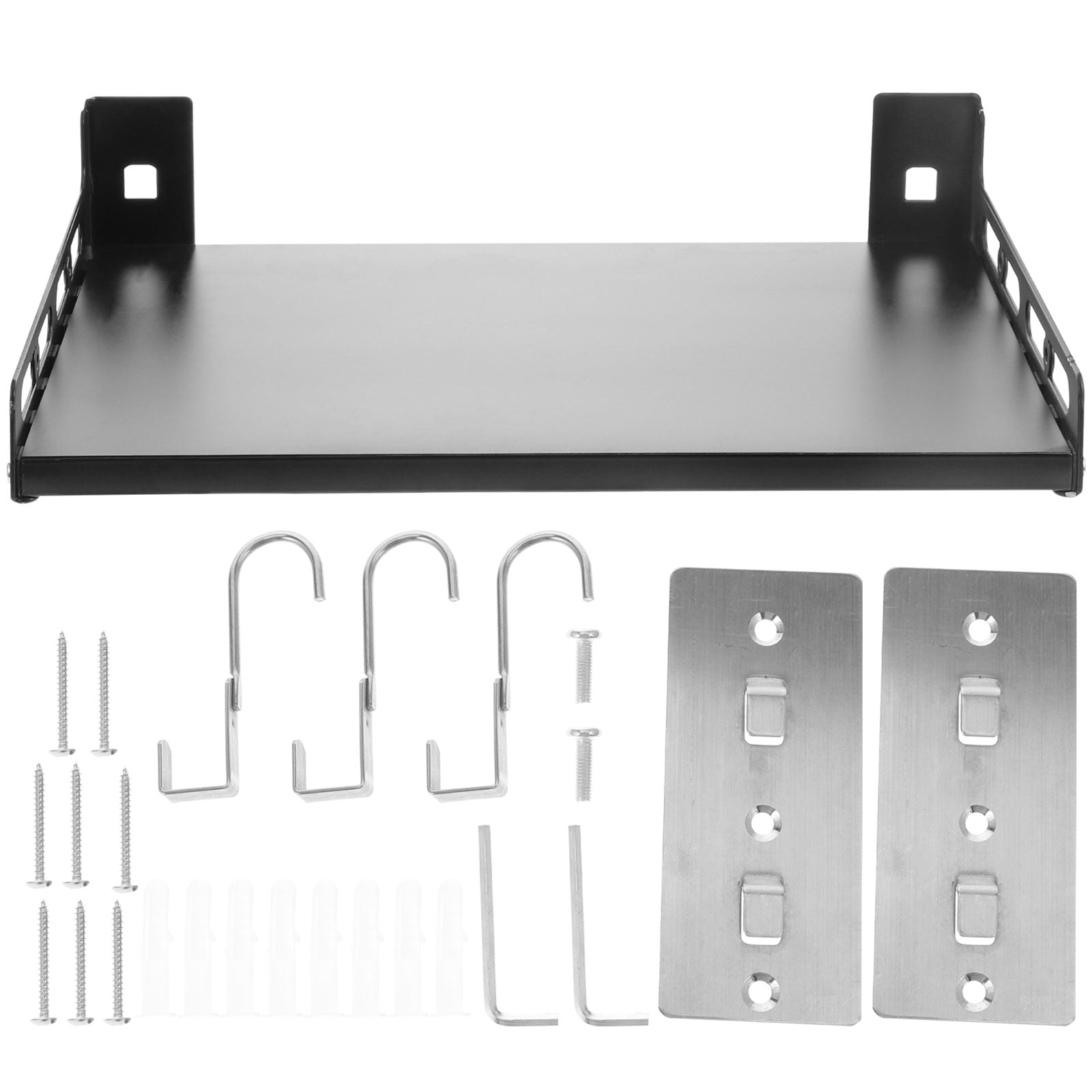 Kitchen Shelf Supply Storage Rack Black Shelves Heavy Duty Shelving Wall Creative Microwave No