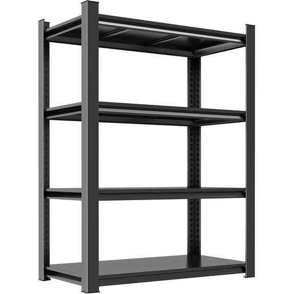 Kitchen Shelves Storage Heavy Duty 4-Tier Adjustable Shelving,Utility Metal Storage Shelf Rack Unit,Free Standing Organization for Kitchen, Pantry, Warehouse, Black(54" H*24" W*14" D)