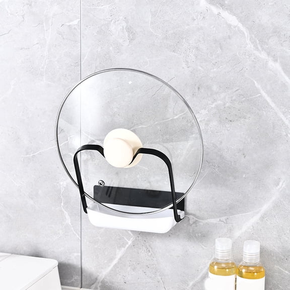 Kitchen Shelves Wall Mounted, Pot Lid Holder, Multifunctional Storage Rack with Drainage, Space-Saving Organizer for Kitchen Tools - 5.51x5.51x1.77in