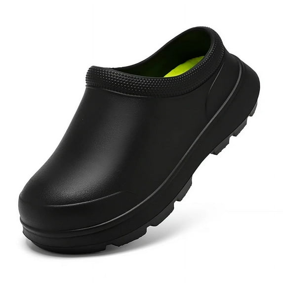 Kitchen Shoes Men Garden Clogs Outdoor Casual Waterproof Rain Shoes Non-slip Restaurant Work Shoes Oil-proof Chef Shoe (black,37)