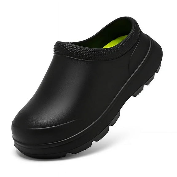 Kitchen Shoes Men Garden Clogs Outdoor Casual Waterproof Rain Shoes Non-slip Restaurant Work Shoes Oil-proof Chef Shoe (black,41)