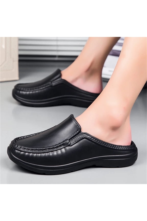 Kitchen Shoes Men's EVA Sandals  Anti-Slip Kitchen Shoes for Chefs, Waterproof & Oil-Resistant Work Sandals, Non-Slip Restaurant Shoes, Lightweight Black Chef Footwear for Summer