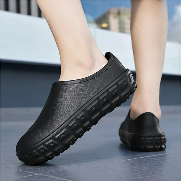 Kitchen Shoes Men's Kitchen Clogs - Non-Slip Chef Shoes Waterproof Oil-Proof Work Sandals, Anti-Slip Garden Slippers for Restaurant Staff, Comfortable Food Service Footwear