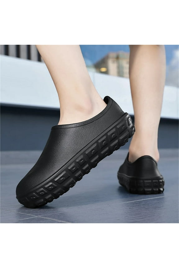 Kitchen Shoes Men's Kitchen Clogs - Non-Slip Chef Shoes Waterproof Oil-Proof Work Sandals, Anti-Slip Garden Slippers for Restaurant Staff, Comfortable Food Service Footwear