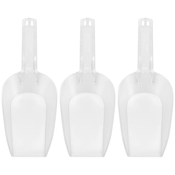 ifundom Set of 3 Plastic Flour Scoops with Clear Acrylic Ergonomic Handles for Kitchen Cooking and