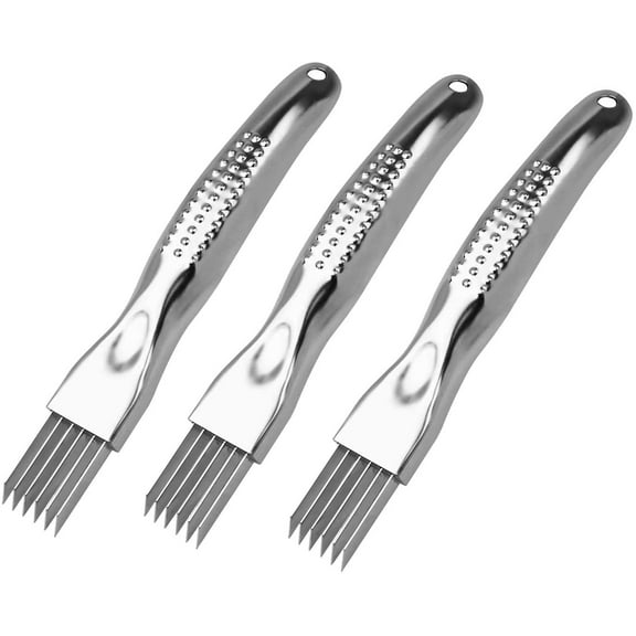 Kitchen Shred Silk The Knife, Stainless Steel Green Onion Cutter Chopper, Food Speedy Chopper Kitchen Cutter Shred Tool 3PCS